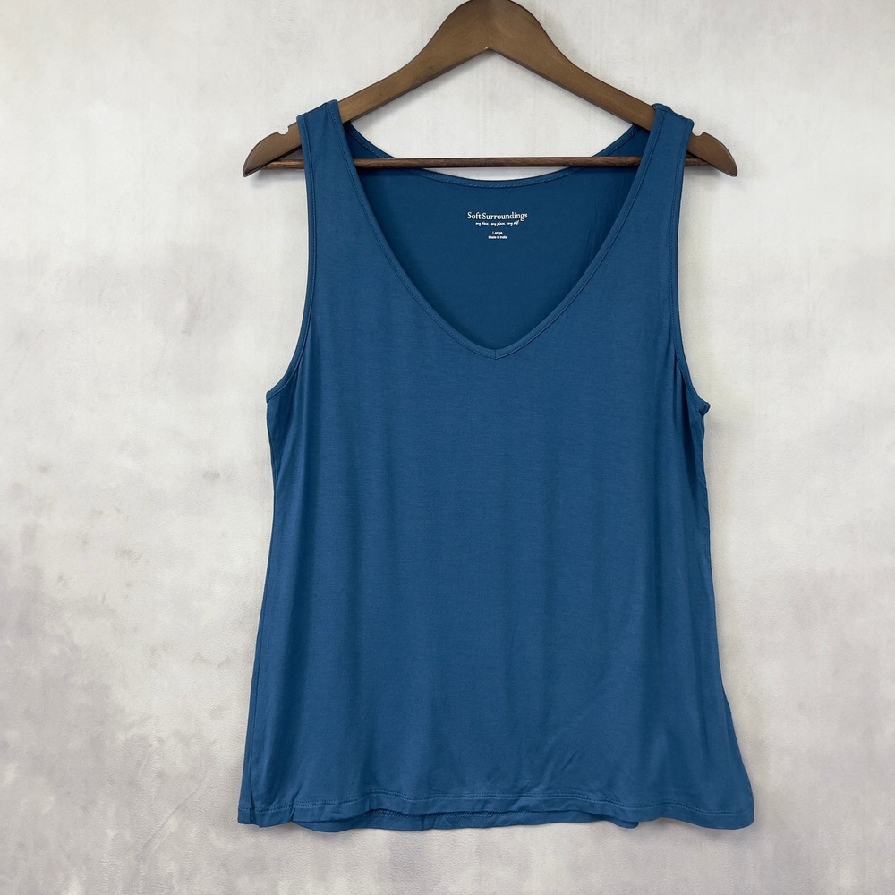 Soft Surroundings Cami Tank Top Women Large Stretch Minimalist Casual Capsule‎